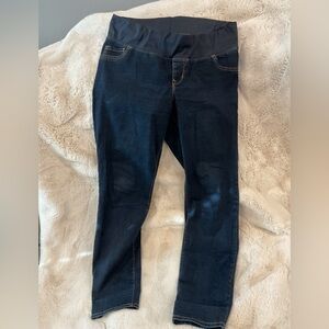 Dark Wash Maternity Jeans with Comfortable Stretch Low Panel